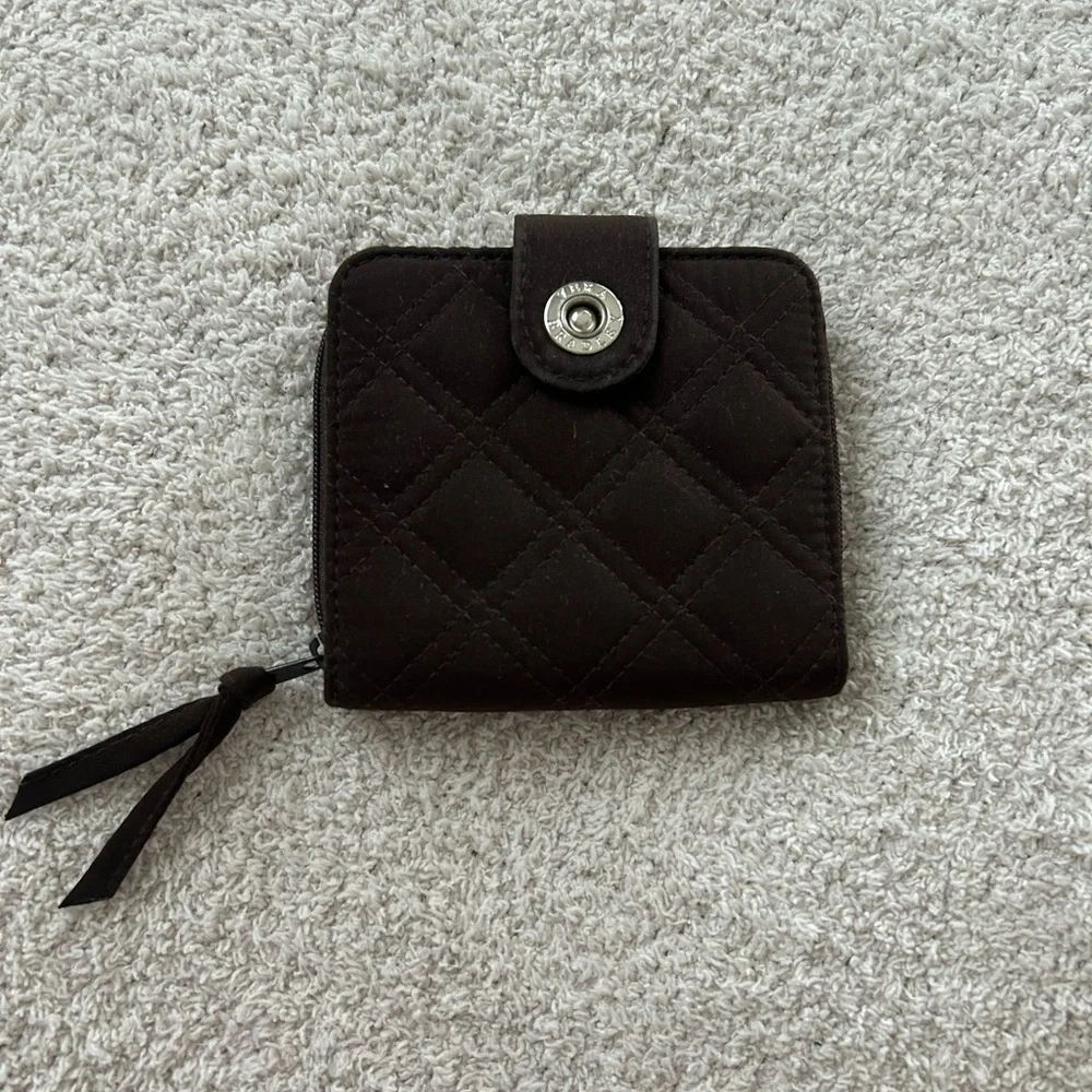 Vera Bradley Brown Quilted Wallet Compact Design